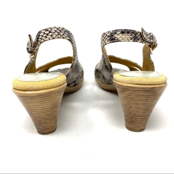 Softspots Neima vanilla snake leather slingback sandal heels wide - Picture 5 of 8